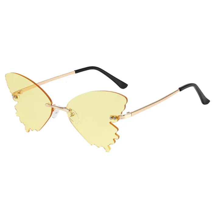 UV400 Ladies Rimless Butterfly Sunglasses