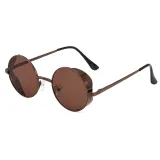 Retro Vintage Round Metal Steampunk Style Sunglasses