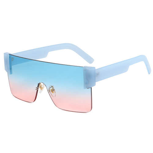 Flat Top One Piece Lens Shades Sunglasses