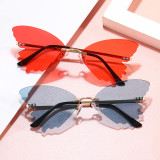 UV400 Ladies Rimless Butterfly Sunglasses