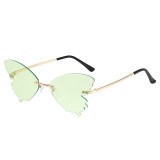 UV400 Ladies Rimless Butterfly Sunglasses