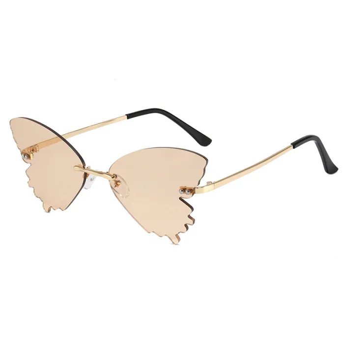 UV400 Ladies Rimless Butterfly Sunglasses