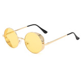 Retro Vintage Round Metal Steampunk Style Sunglasses