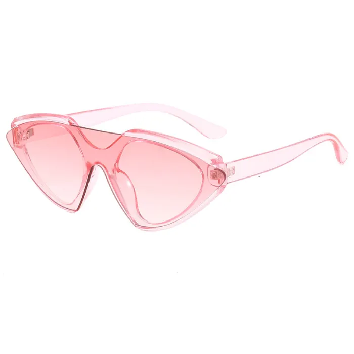 Women One Piece Lens Pointed Cat Eye Sunglasses
