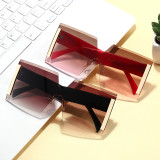 Tinted Rimless Oversize Square Sunglasses
