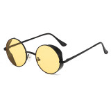 Retro Vintage Round Metal Steampunk Style Sunglasses