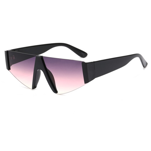 Trendy Tinted Half Frame Rimless Women Sunglasses
