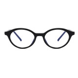 Retro Small Oval Tortoise Optical Frame with Anti Blue Light Lenses Glasses