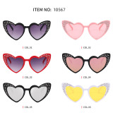 Girls Crystal Lovely Heart Sunglasses