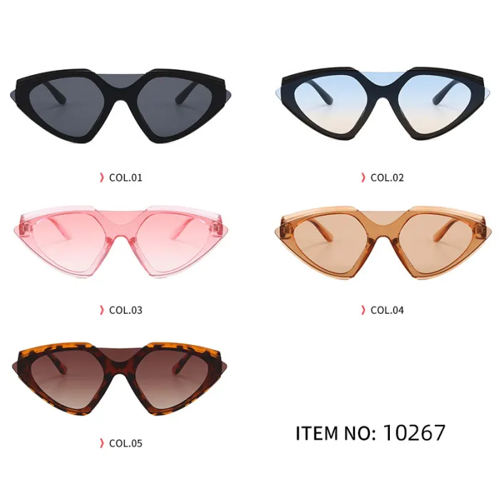 Women One Piece Lens Pointed Cat Eye Sunglasses
