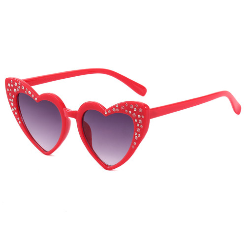 Girls Crystal Lovely Heart Sunglasses