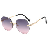 Oversized Women UV400 Rimless Shades Sunglasses