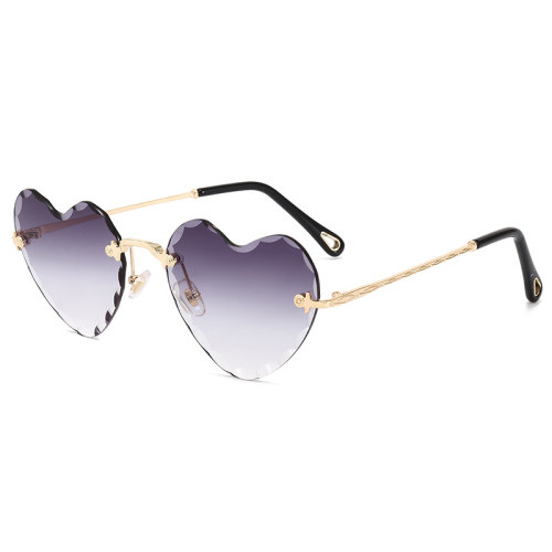 Ladies Women UV400 Rimless Heart Sunglasses