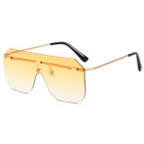 One Piece Tinted Lens Women Ladies UV400 Rimless Sunglasses