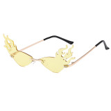 Ladies Women Tinted Fire Flames Design Sunglasses