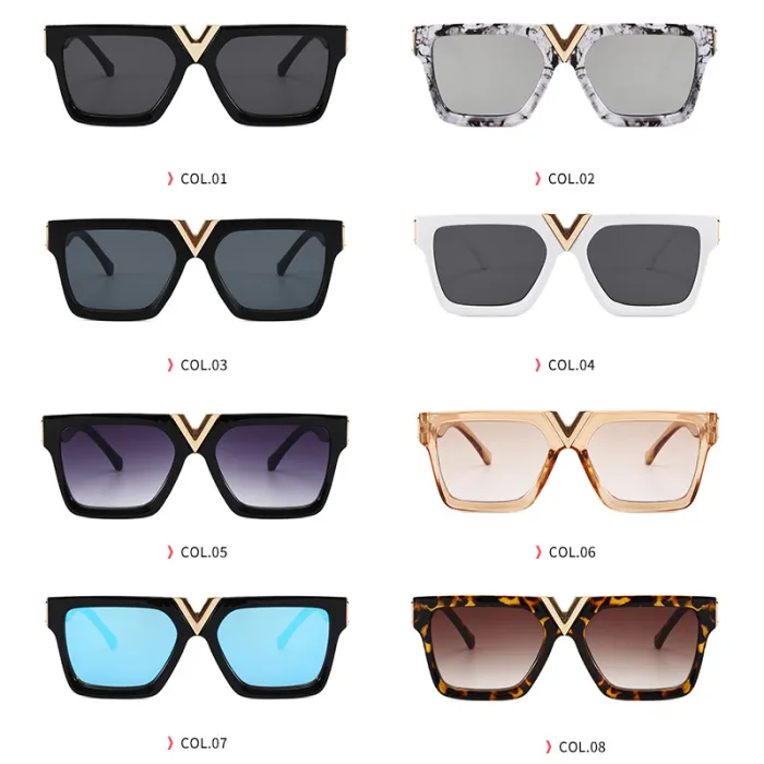 Men Women Square Oversized Designer Shades Sunglasses