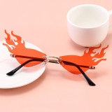 Ladies Women Tinted Fire Flames Design Sunglasses