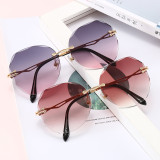 Oversized Women UV400 Rimless Shades Sunglasses