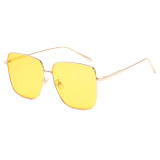 Tinted Sun glasses  Trendy Square Metal Sunglasses
