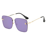 Women Shades Oversized Female Sun glasses UV400 Luxury Square Bee Sunglasses