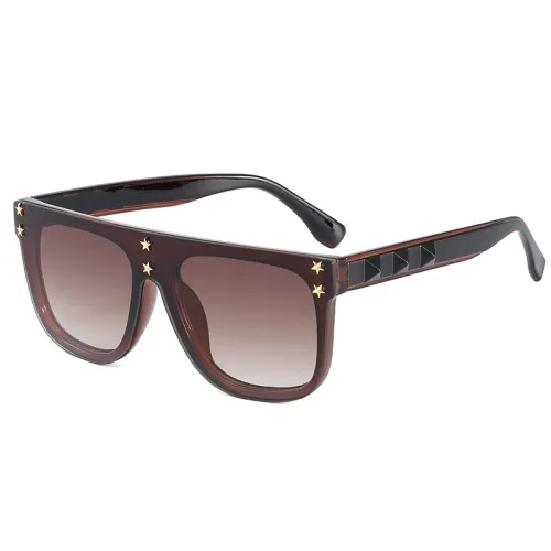 Men Women Mono Lens Flat Top UV400 Shield Sunglasses