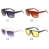 Plastic Flat Top Square Black Shades Sunglasses