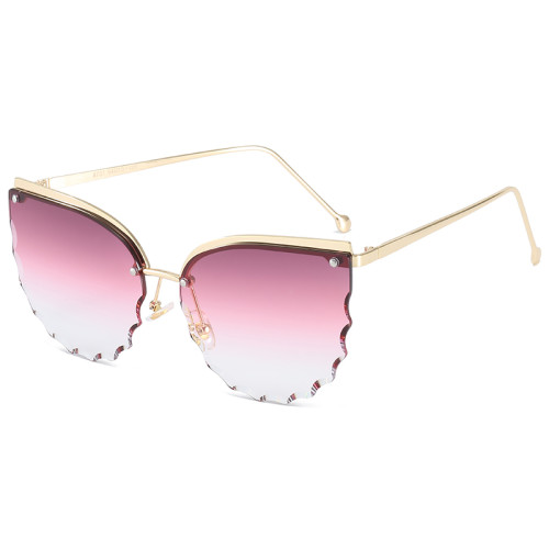 Semi-rimless UV400 Women Cat Eye Sunglasses
