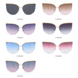 Semi-rimless UV400 Women Cat Eye Sunglasses
