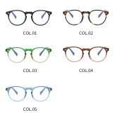 High Quality Propionate Temples TR90 Round Oval Eyeglasses Frame with Blue Light Blocking Lenses