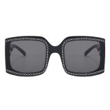 Large Frame Sun glasses Oversized Women Rhinestone Shades Sunglasses