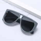 Oversized Large Frame Solid Plastic Shades Sunglasses