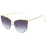 Semi-rimless UV400 Women Cat Eye Sunglasses
