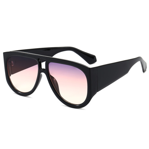 Oversized Large Frame Solid Plastic Shades Sunglasses