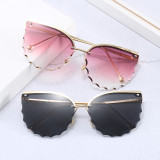 Semi-rimless UV400 Women Cat Eye Sunglasses