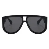 Oversized Large Frame Solid Plastic Shades Sunglasses
