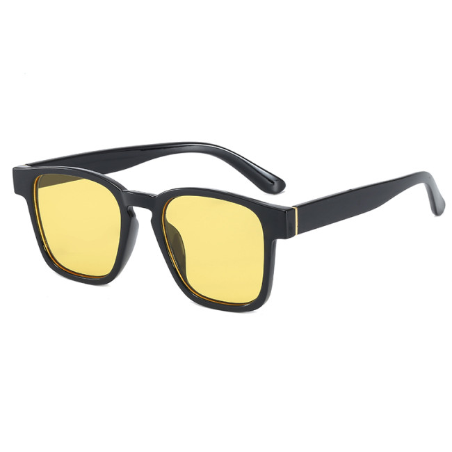 Men Women Custom Brand Plastic D-Frame Black UV400 Sunglasses