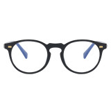 High Quality Propionate Temples TR90 Round Oval Eyeglasses Frame with Blue Light Blocking Lenses