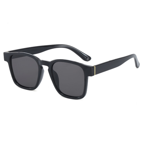 Men Women Custom Brand Plastic D-Frame Black UV400 Sunglasses