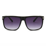 Plastic Flat Top Square Black Shades Sunglasses