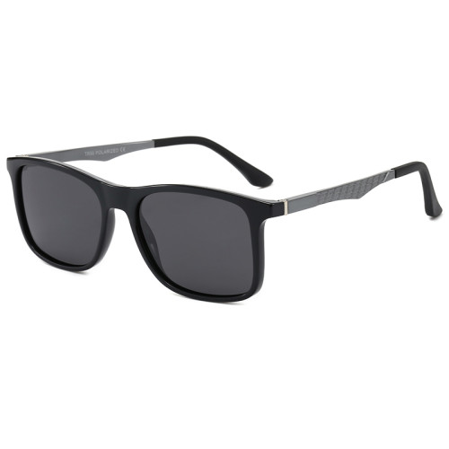 High quality Simple Black Polarized Sunglasses for Men UV400 Protection TR90 Custom logo Sun glasses