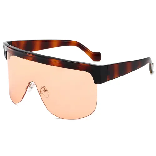 Men Women Oversized Flat Top One Piece Lens Shield Sunglasses