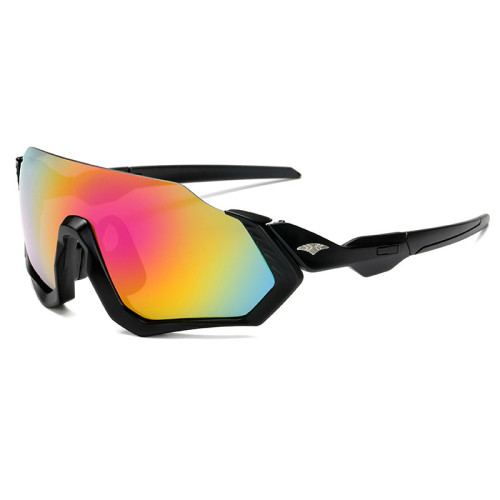 Half Frame Oversized Mirrored Outdoor Sports Cycling Sunglasses
