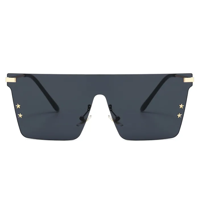 Rimless Designer Flat Top Sunglasses