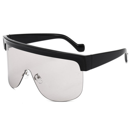 Men Women Oversized Flat Top One Piece Lens Shield Sunglasses