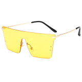 Rimless Designer Flat Top Sunglasses