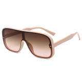 Ready Stocked Flat Top One Piece Lens Oversized Shield Sunglasses