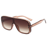 Ready Stocked Flat Top One Piece Lens Oversized Shield Sunglasses