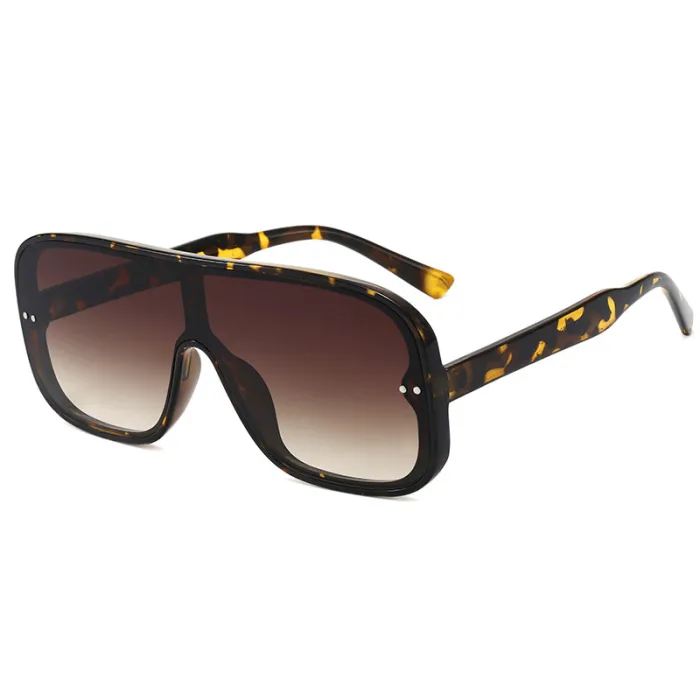 Ready Stocked Flat Top One Piece Lens Oversized Shield Sunglasses