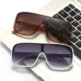 Ready Stocked Flat Top One Piece Lens Oversized Shield Sunglasses