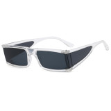 Futuristic Rectangle Silver Mirrored Sunglasses